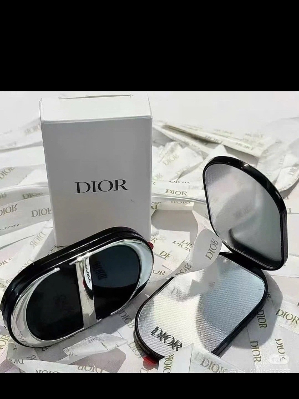 Dior Compact Phone Mirror Stand New In Box CD Blue And Silver New Great Gift